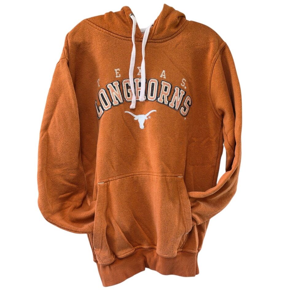 Vintage UT Texas Longhorns Hoodie Size S Burnt Orange Hooded Sweatshirt Y2K - Picture 2 of 9